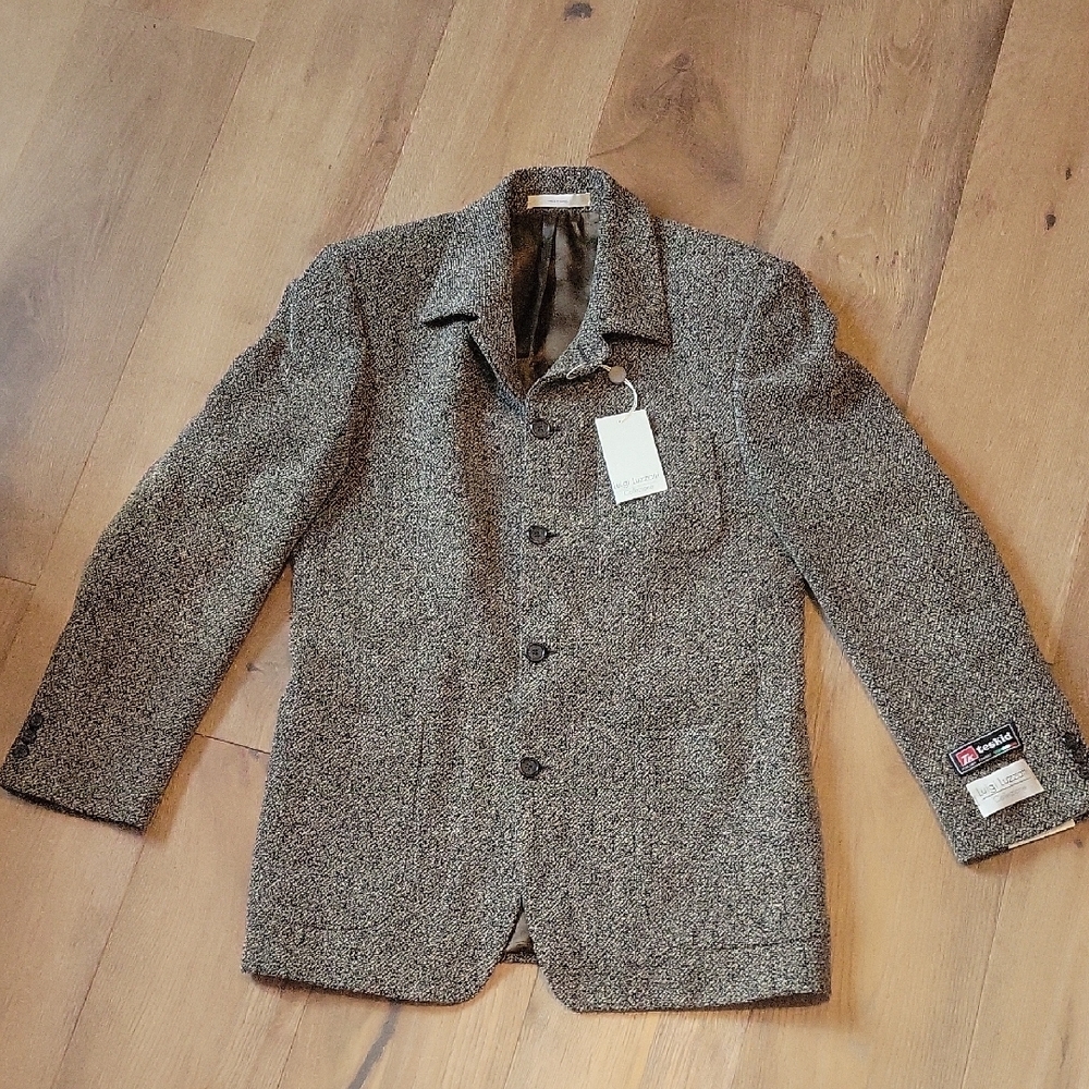 NWT Vintage Wool Blend Brown Size 38R Suit Jacket Blazer New